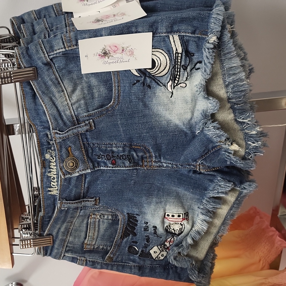 Denim Patch Graphic Shorts